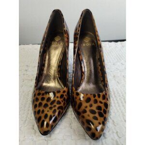 Isola Women's Brown Patent Leather Shoes/Stiletto/Heels 3.5" Size 8 SKU 2146